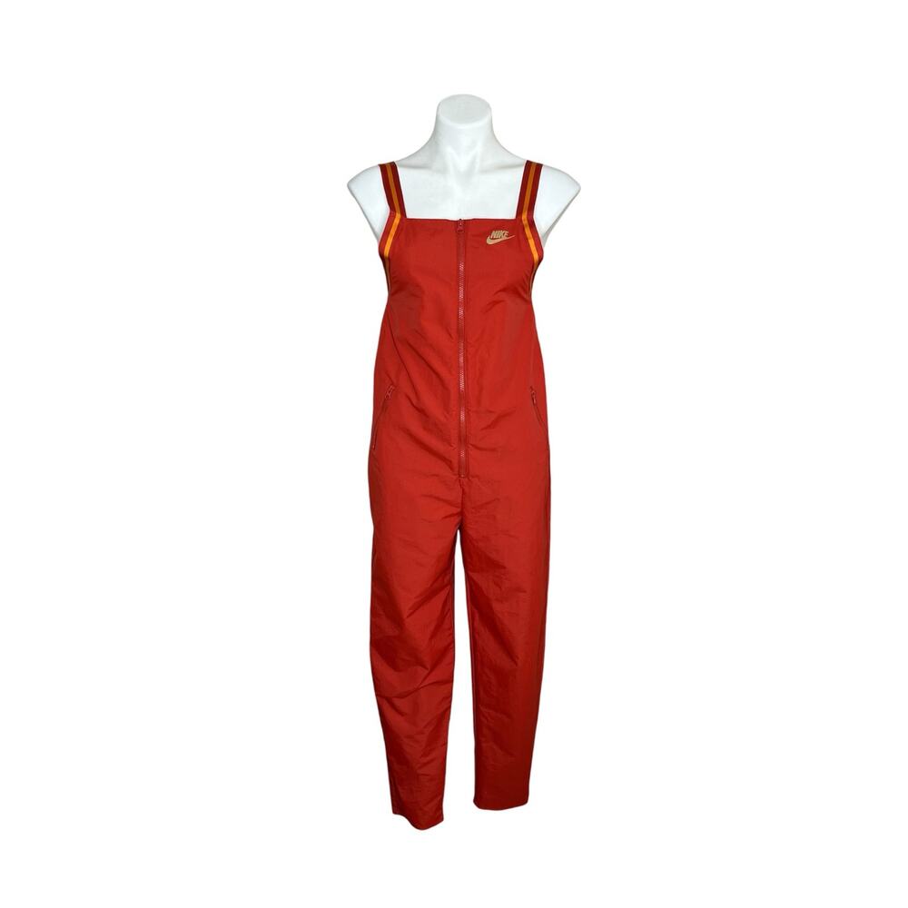 NIKE Women’s Full Length Sleeveless Bib Overalls Red & Gold Size XS